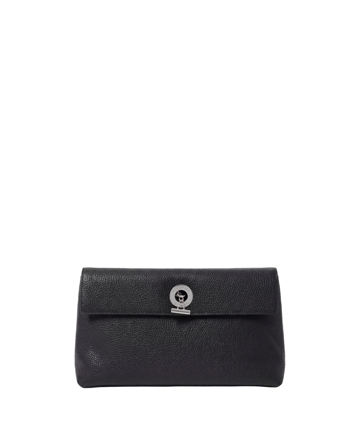 Veronica Beard | Anchor Clutch in Black Pebbled Leather Black