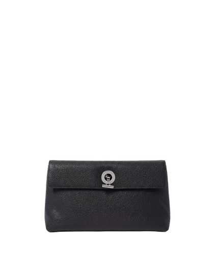 Veronica Beard | Anchor Clutch in Black Pebbled Leather Black
