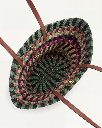 Veronica Beard | Raffia Anchor Basket Tote in Berry Multi Berry Multi