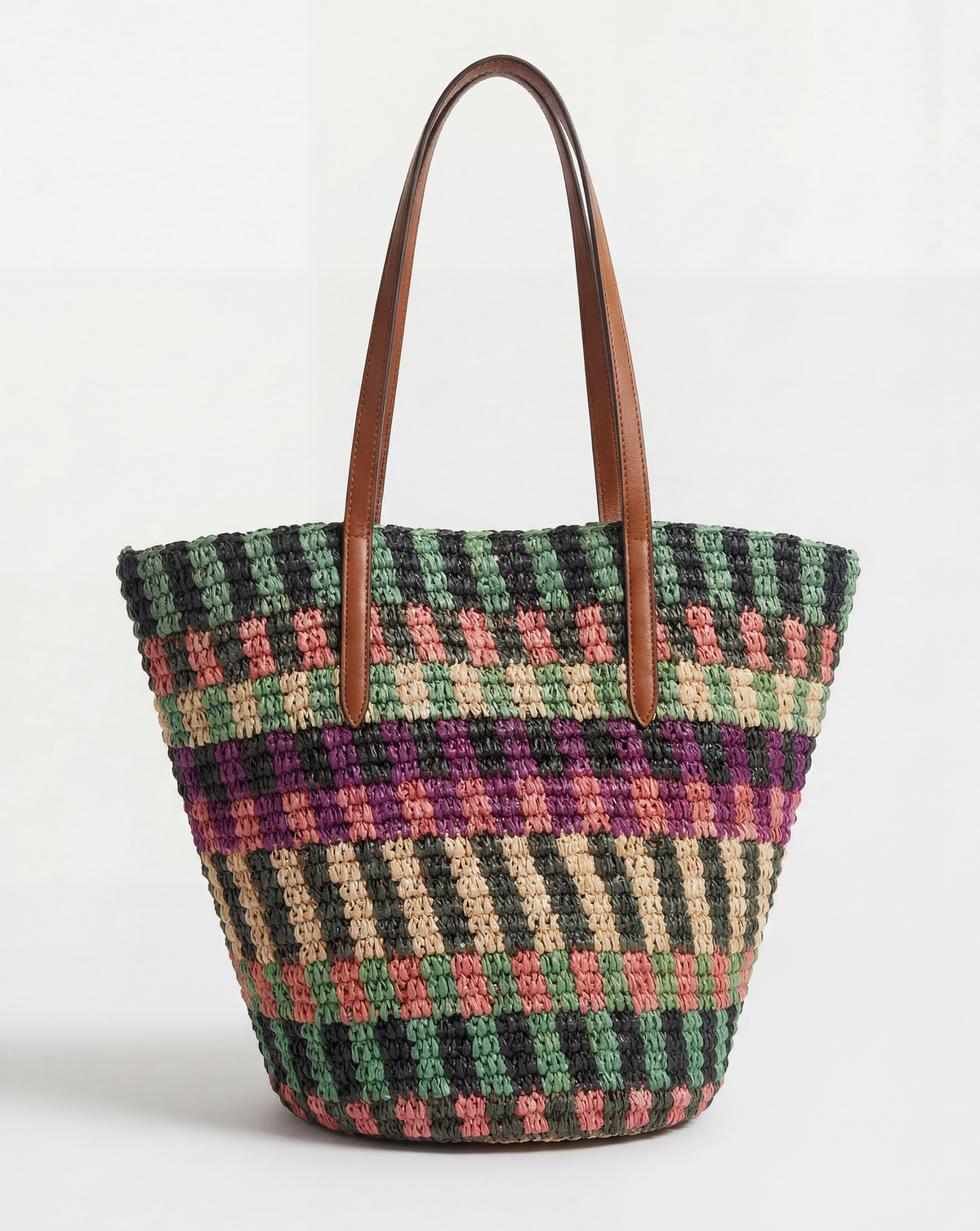 Veronica Beard | Raffia Anchor Basket Tote in Berry Multi Berry Multi