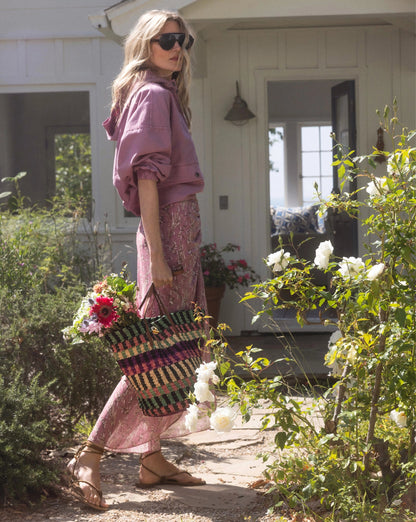 Veronica Beard | Raffia Anchor Basket Tote in Berry Multi Berry Multi
