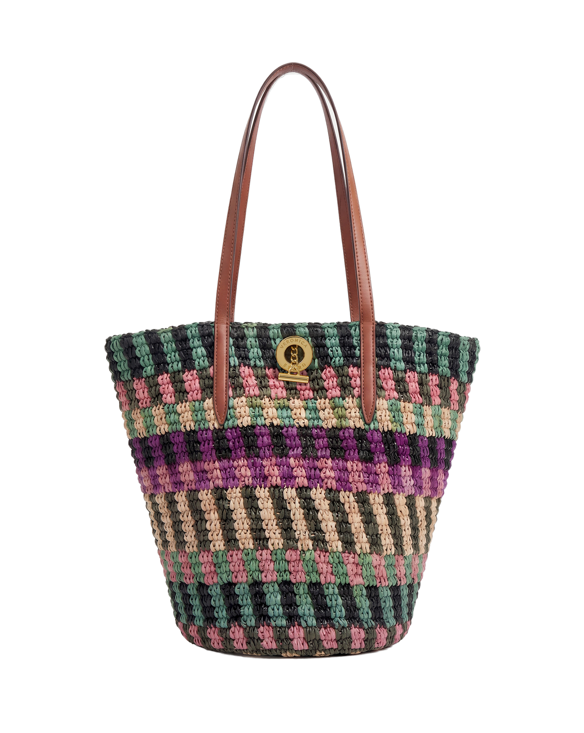 Veronica Beard | Raffia Anchor Basket Tote in Berry Multi Berry Multi