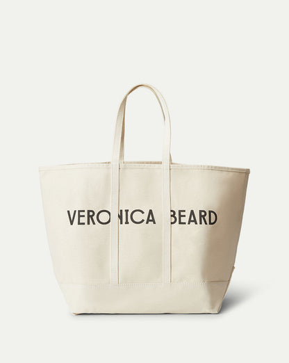 Veronica Beard | Large Canvas Logo Tote in Natural Natural