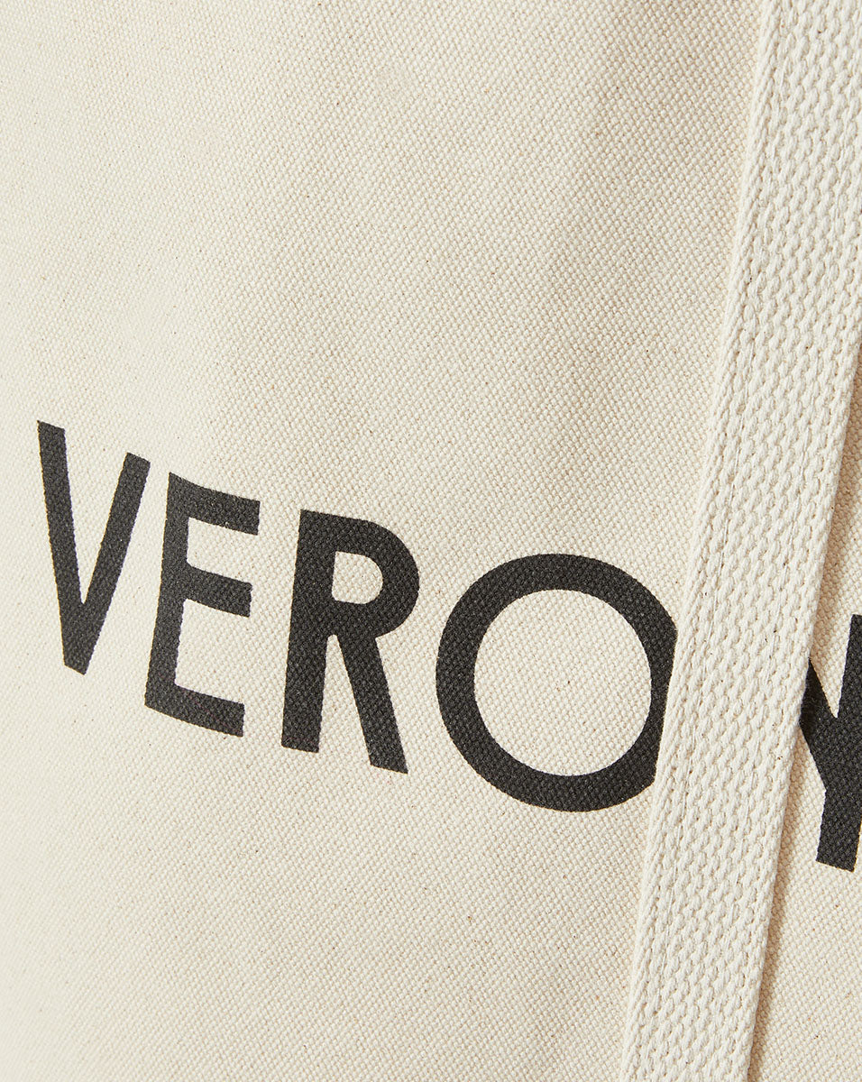 Veronica Beard | Large Canvas Logo Tote in Natural Natural