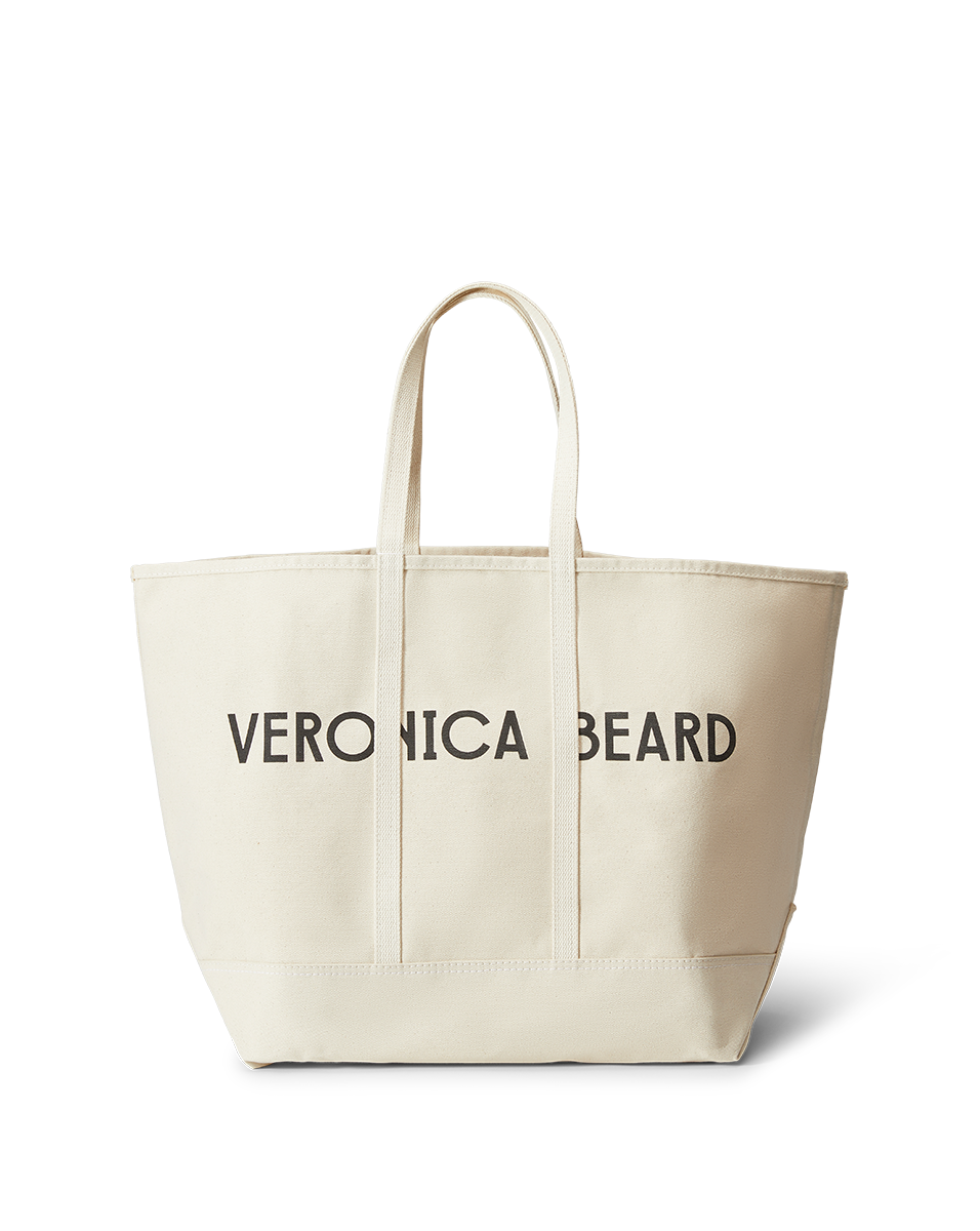 Veronica Beard | Large Canvas Logo Tote in Natural Natural