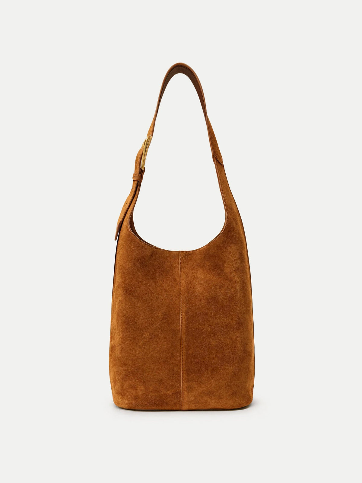 Veronica Beard | Large Loop Shoulder Bag in Brown Suede Tobacco