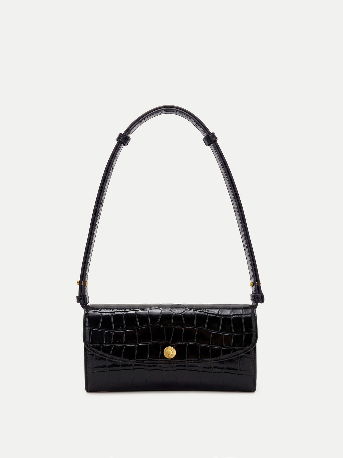 Veronica Beard | Croc-Embossed Crossbody Wallet in Black Black