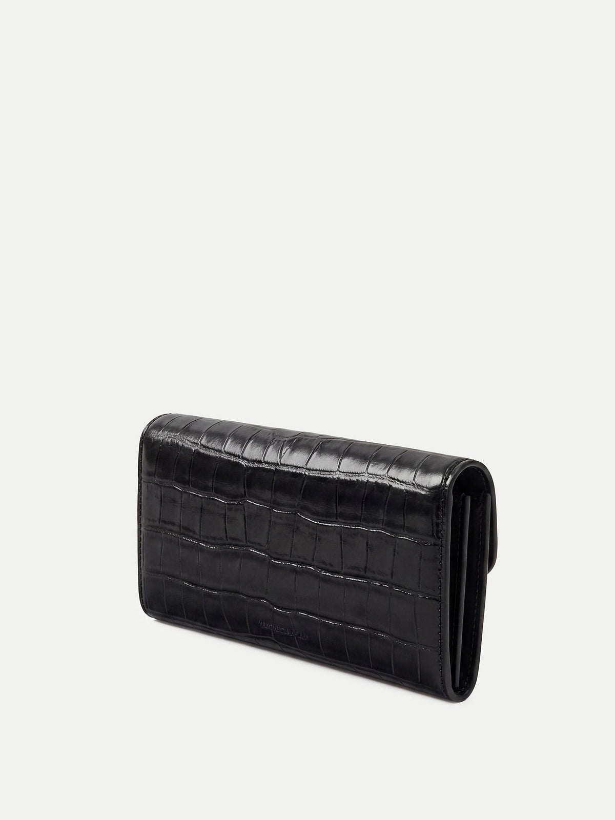 Veronica Beard | Croc-Embossed Crossbody Wallet in Black Black