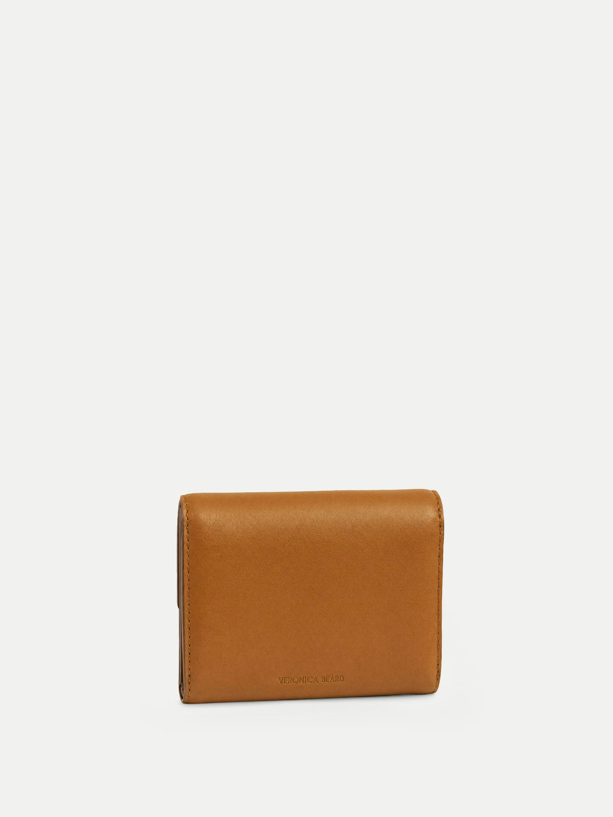 Veronica Beard | Color-Block Flap Card Holder in Tan & Brown Leather Hazelwood Multi