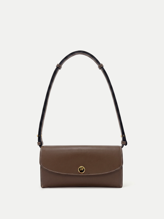 Veronica Beard | Leather Crossbody Wallet in Brown Whiskey Whiskey