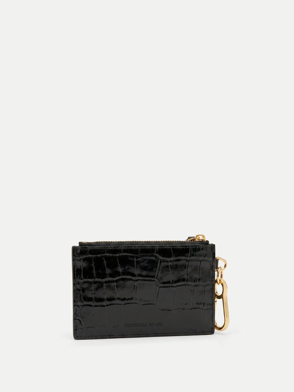 Veronica Beard | Croc-Embossed Card Holder in Black Black