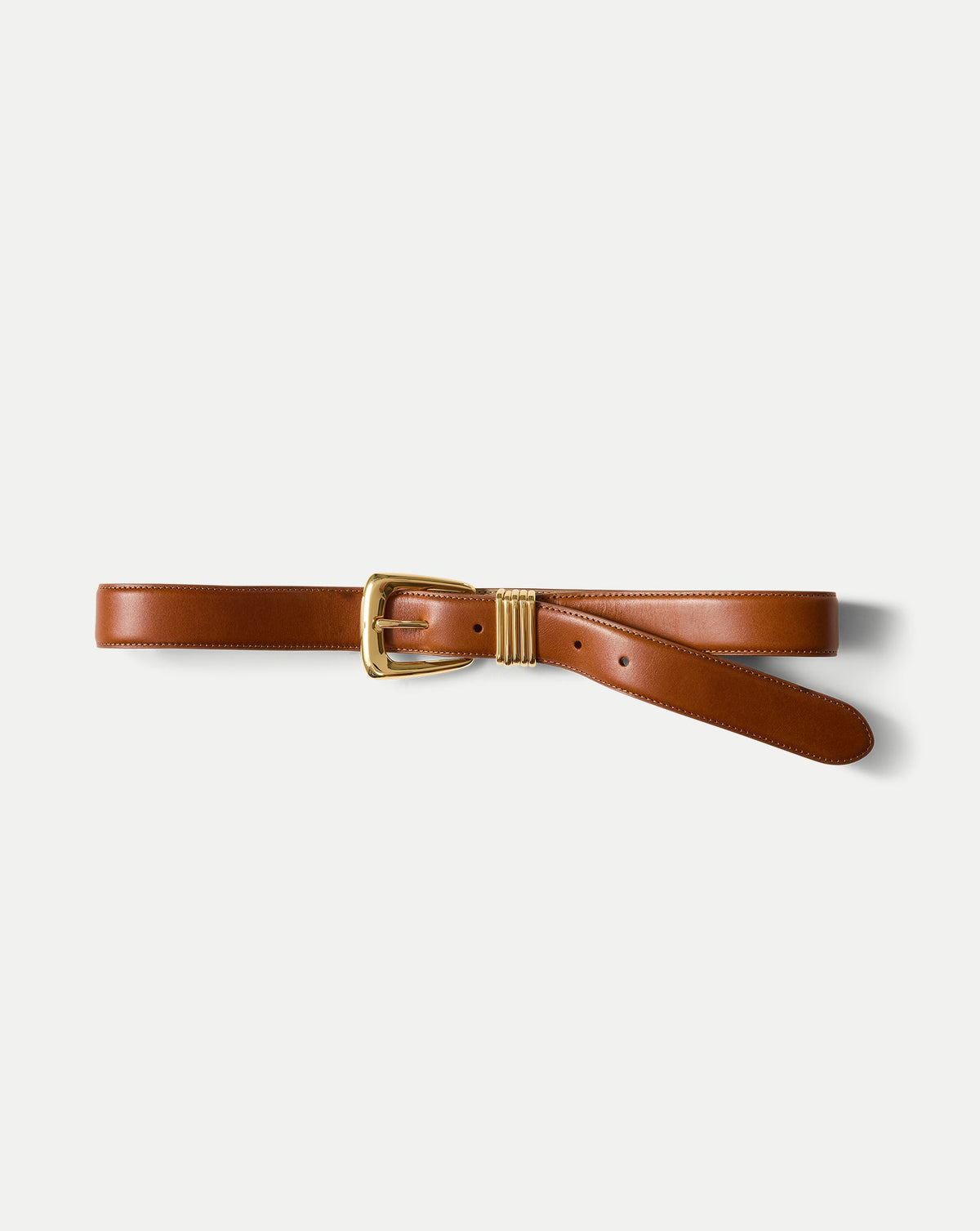 Veronica Beard | Arch Leather Belt in Tan Hazelwood