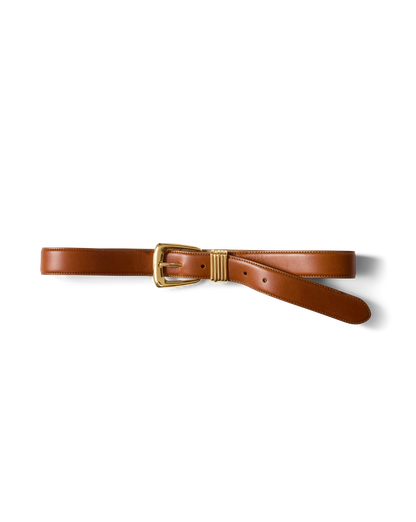 Veronica Beard | Arch Leather Belt in Tan Hazelwood