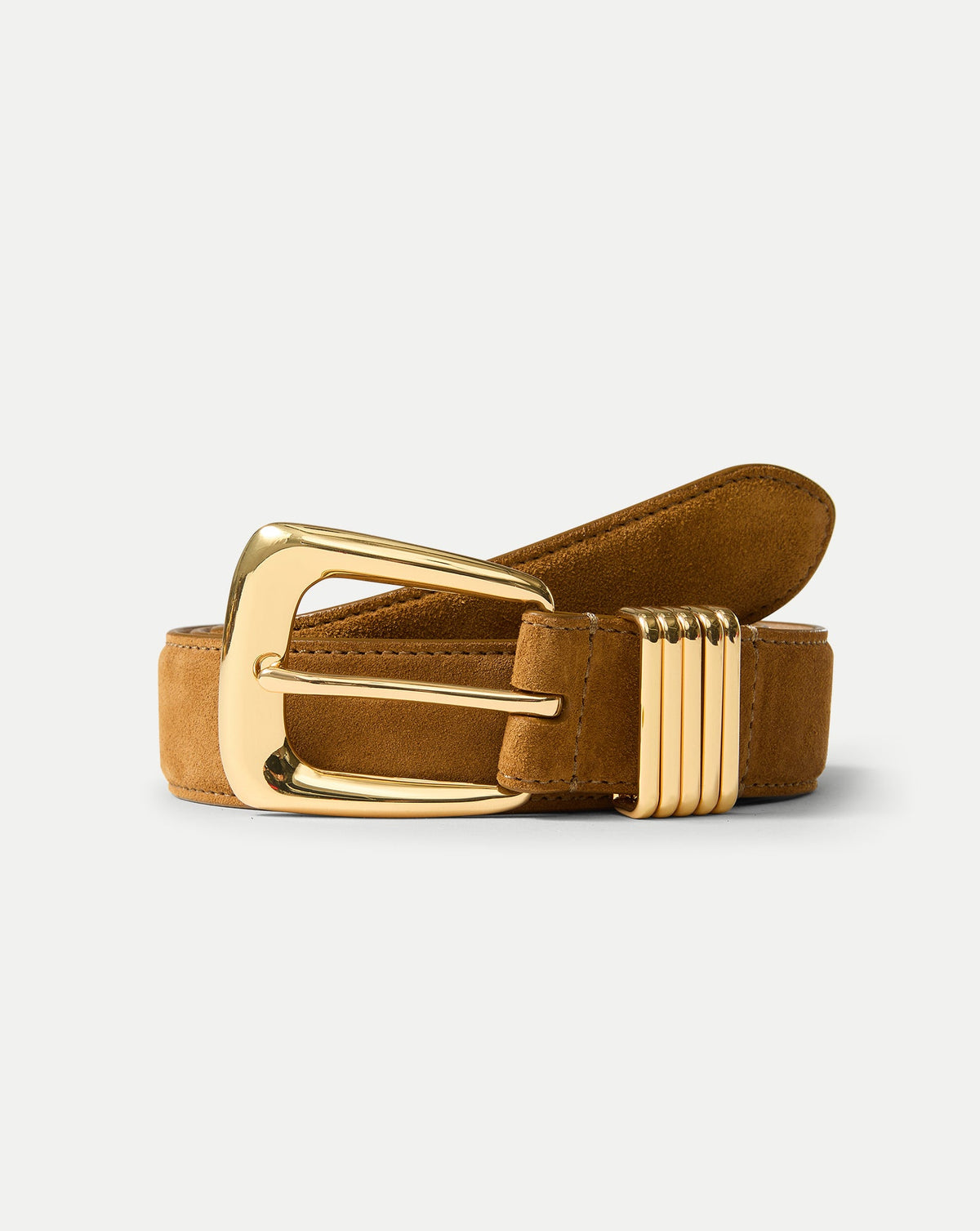 Veronica Beard | Arch Suede Belt in Tan Acorn