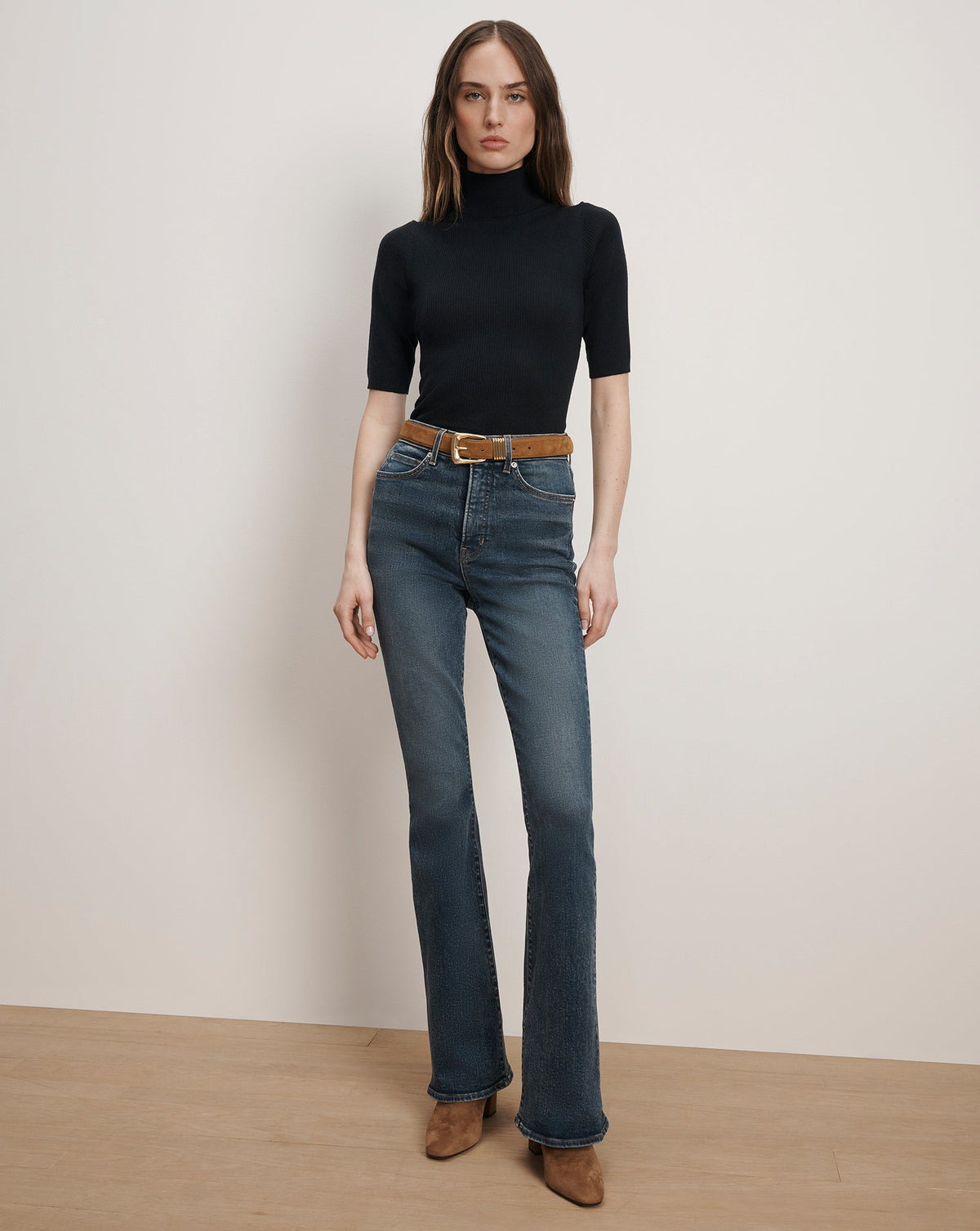 Veronica Beard | Arch Suede Belt in Tan Acorn