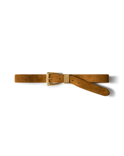 Veronica Beard | Arch Suede Belt in Tan Acorn