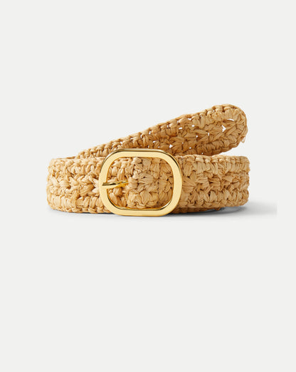 Veronica Beard | Loop Raffia Belt in Natural Natural