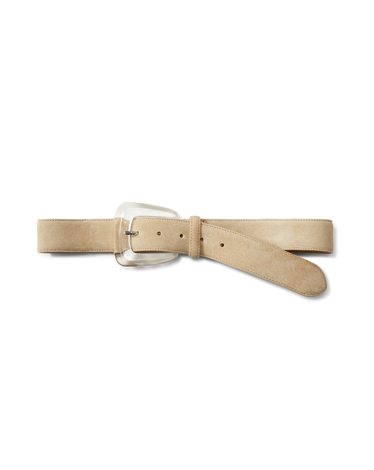 Veronica Beard | Arch Resin-Buckle Suede Belt in Stone Khaki Stone Khaki
