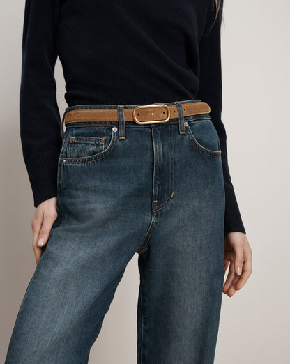 Veronica Beard | Loop Suede Belt in Tan Acorn