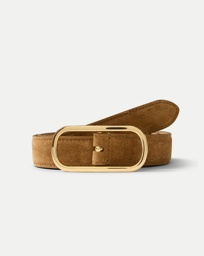 Veronica Beard | Loop Suede Belt in Tan Acorn