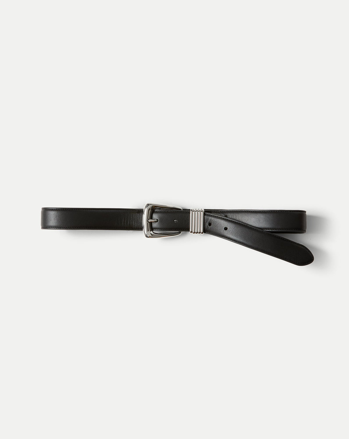 Veronica Beard | Arch Leather Belt in Black/Silver Black/Silver