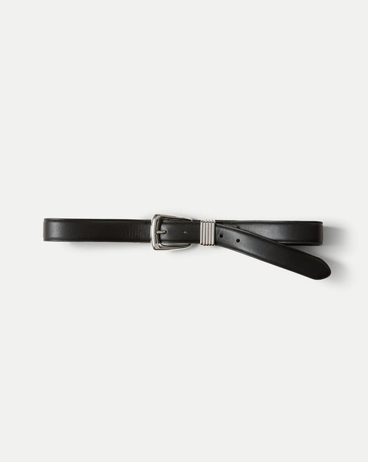 Veronica Beard | Arch Leather Belt in Black/Silver Black/Silver