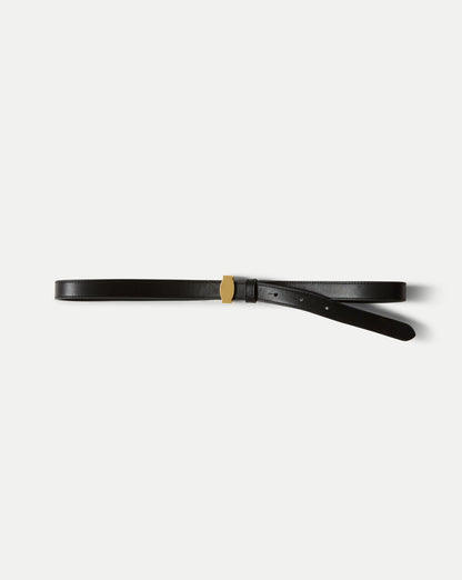 Veronica Beard | Dash Thin Leather Belt in Black Black