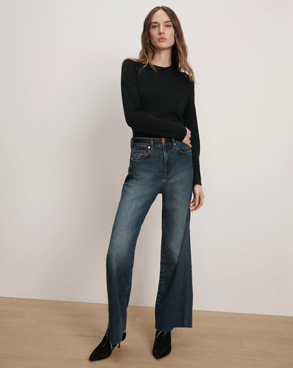 Veronica Beard | Dash Thin Leather Belt in Black Black