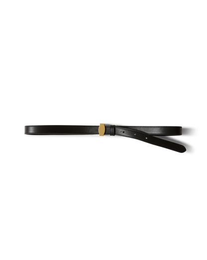 Veronica Beard | Dash Thin Leather Belt in Black Black