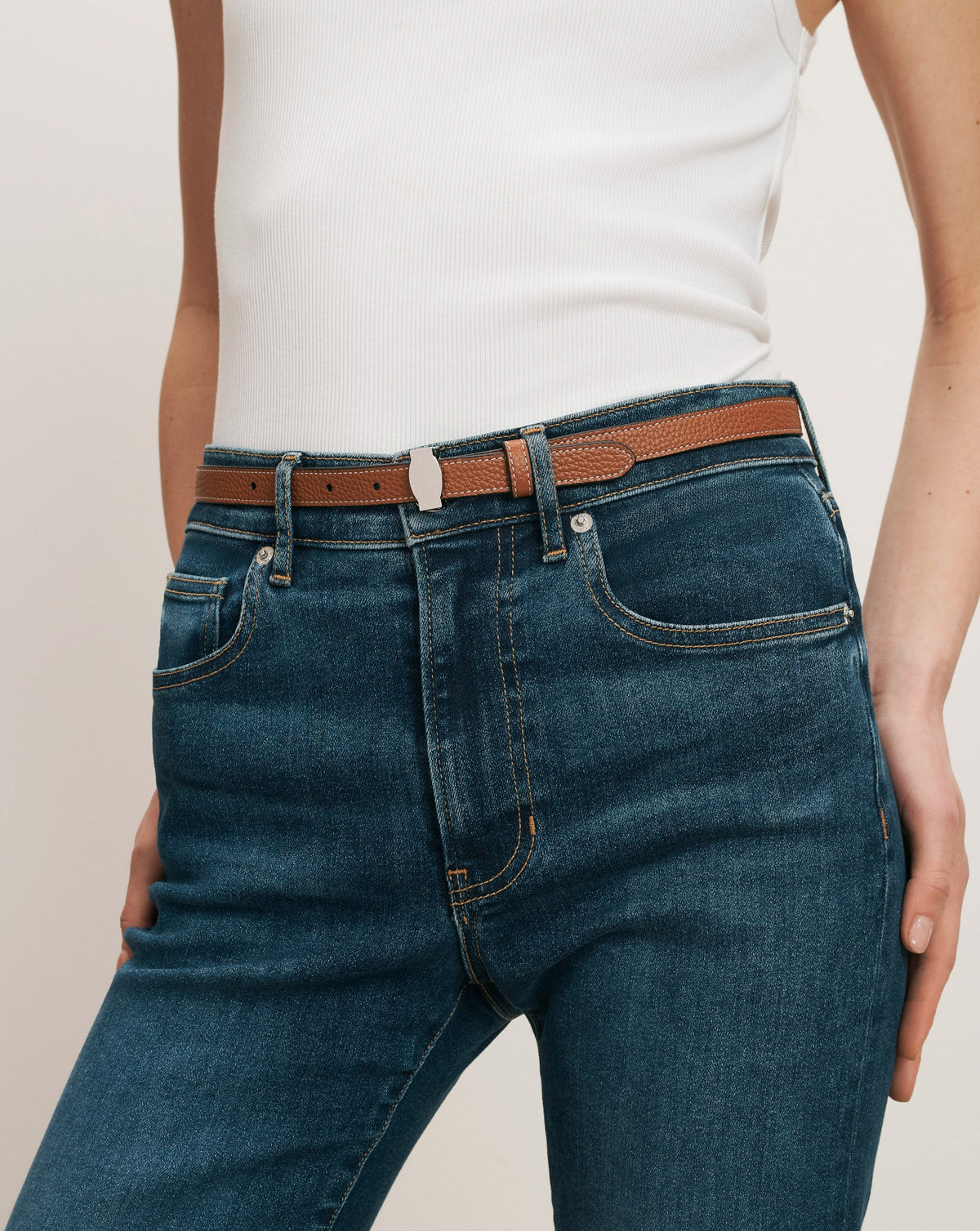 Veronica Beard | Dash Leather Belt in Hazelwood Hazelwood