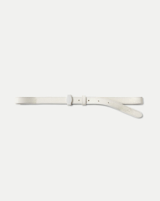 Veronica Beard | Dash Leather Belt in Off-White Off-White
