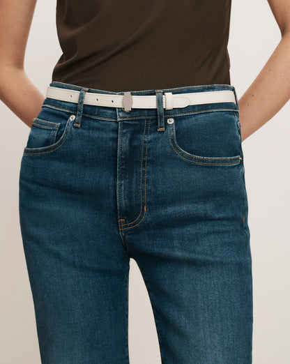 Veronica Beard | Dash Leather Belt in Off-White Off-White