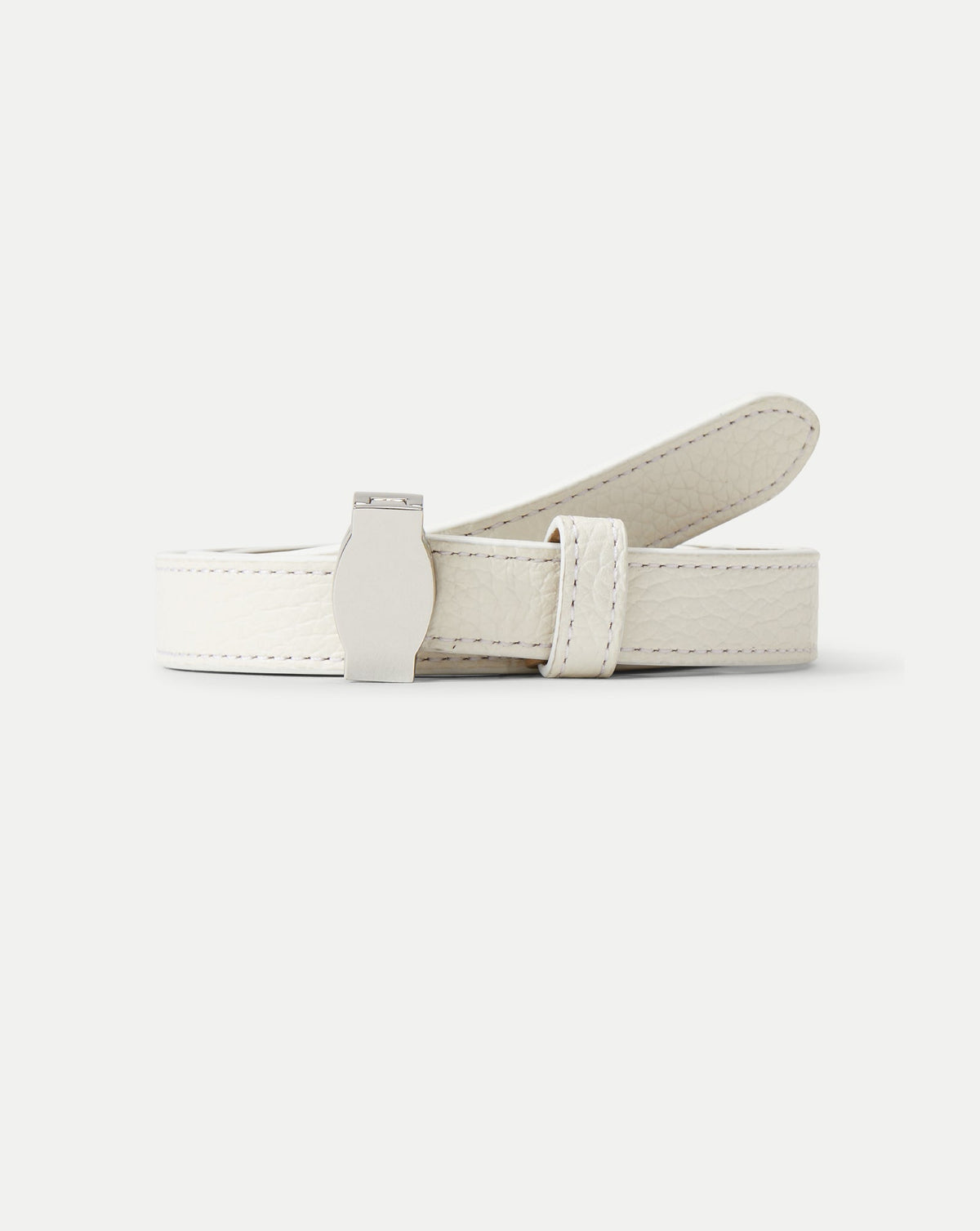 Veronica Beard | Dash Leather Belt in Off-White Off-White