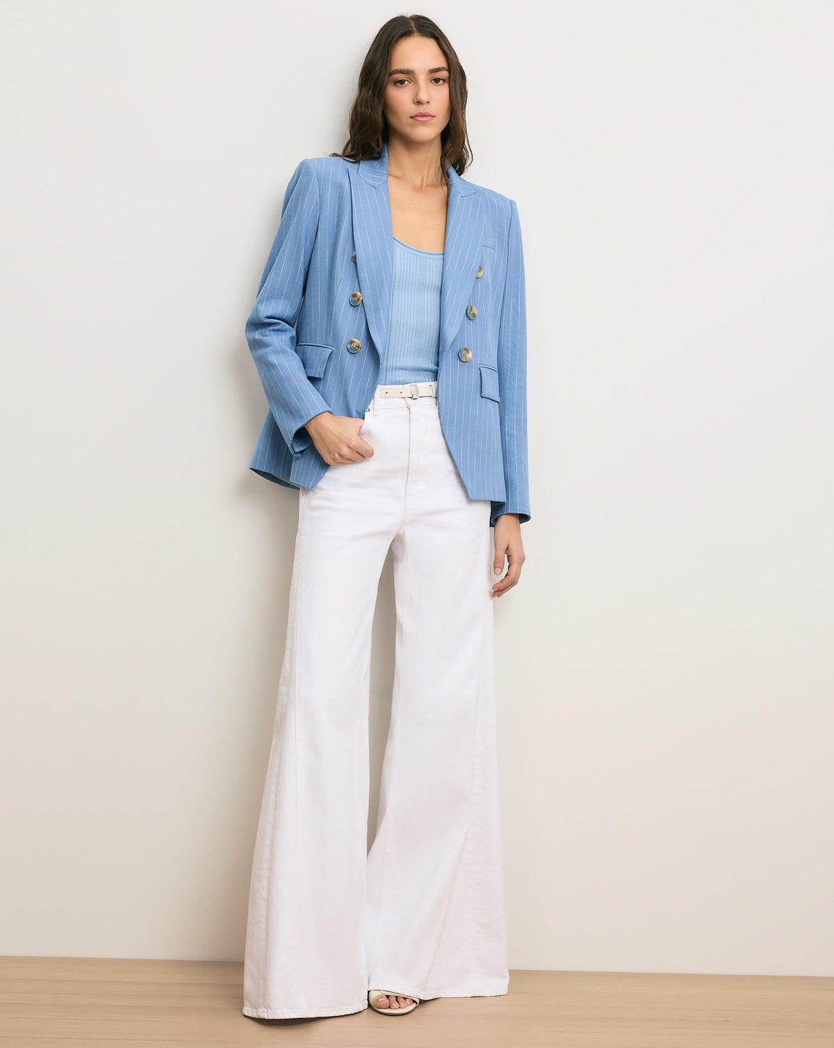 Veronica Beard | Dash Leather Belt in Off-White Off-White