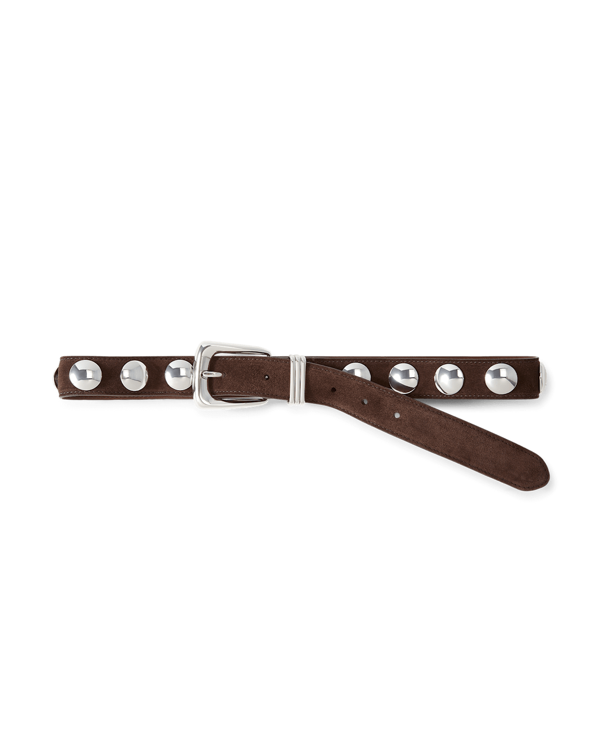 Veronica Beard | Arch Suede Grommet Studded Belt in Brown Espresso Espresso