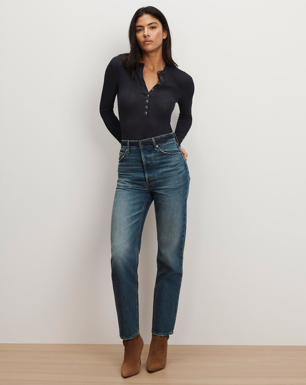 Veronica Beard | Dash Suede Belt in Navy Navy