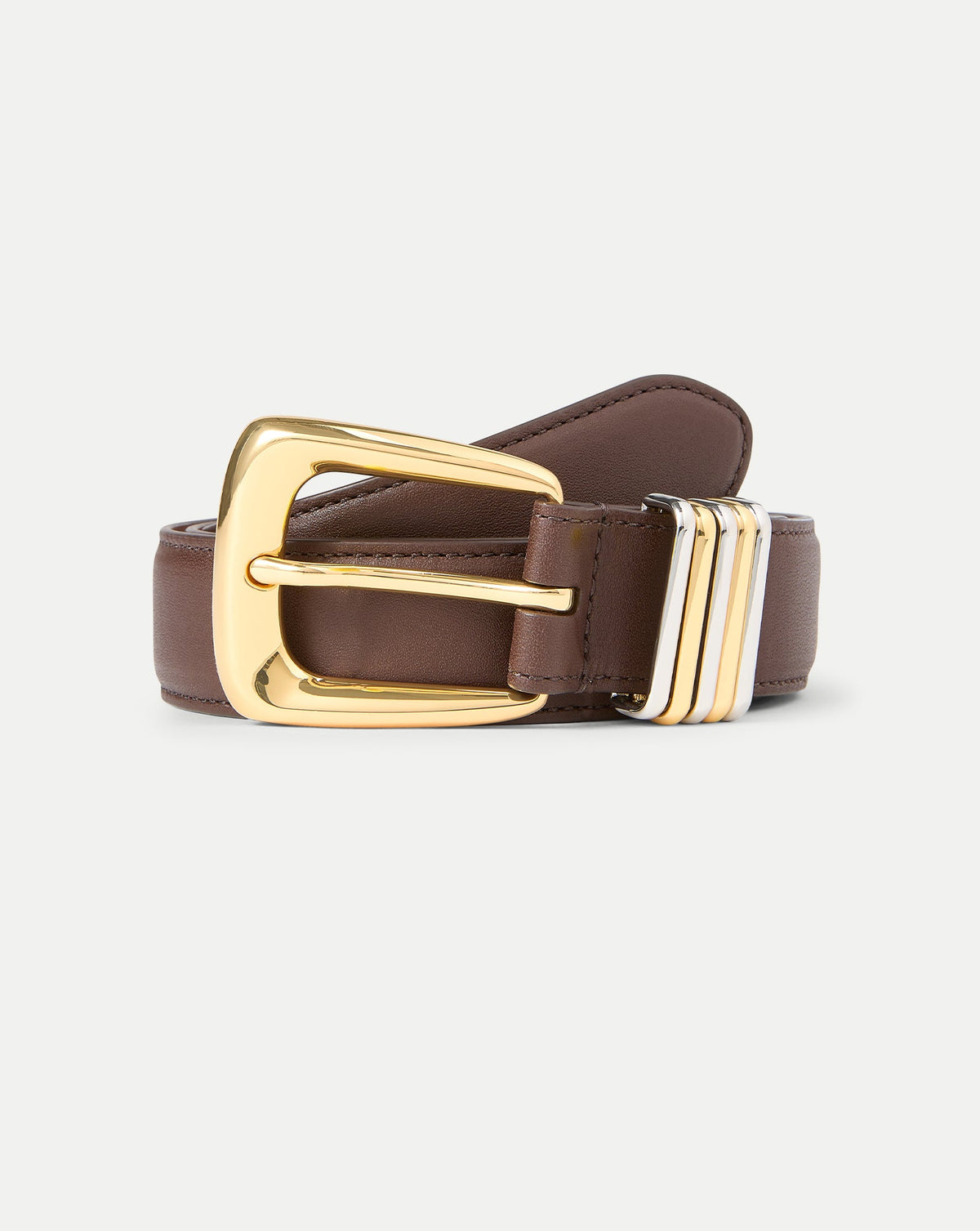 Veronica Beard | Arch Leather Belt in Brown Espresso Espresso