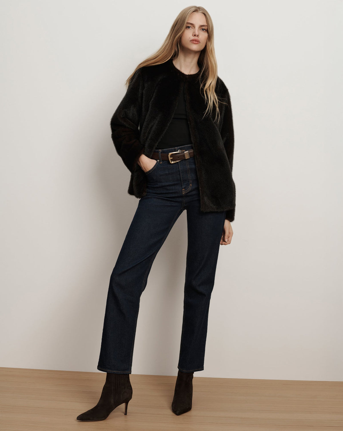 Veronica Beard | Arch Leather Belt in Brown Espresso Espresso
