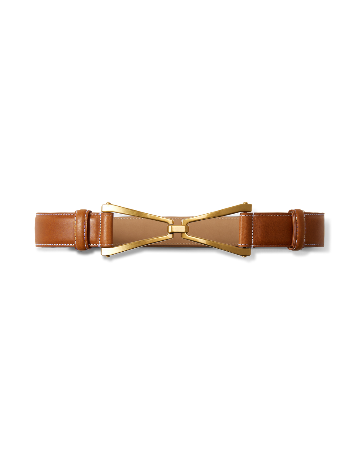 Veronica Beard | V Leather Belt in Hazelwood Hazelwood