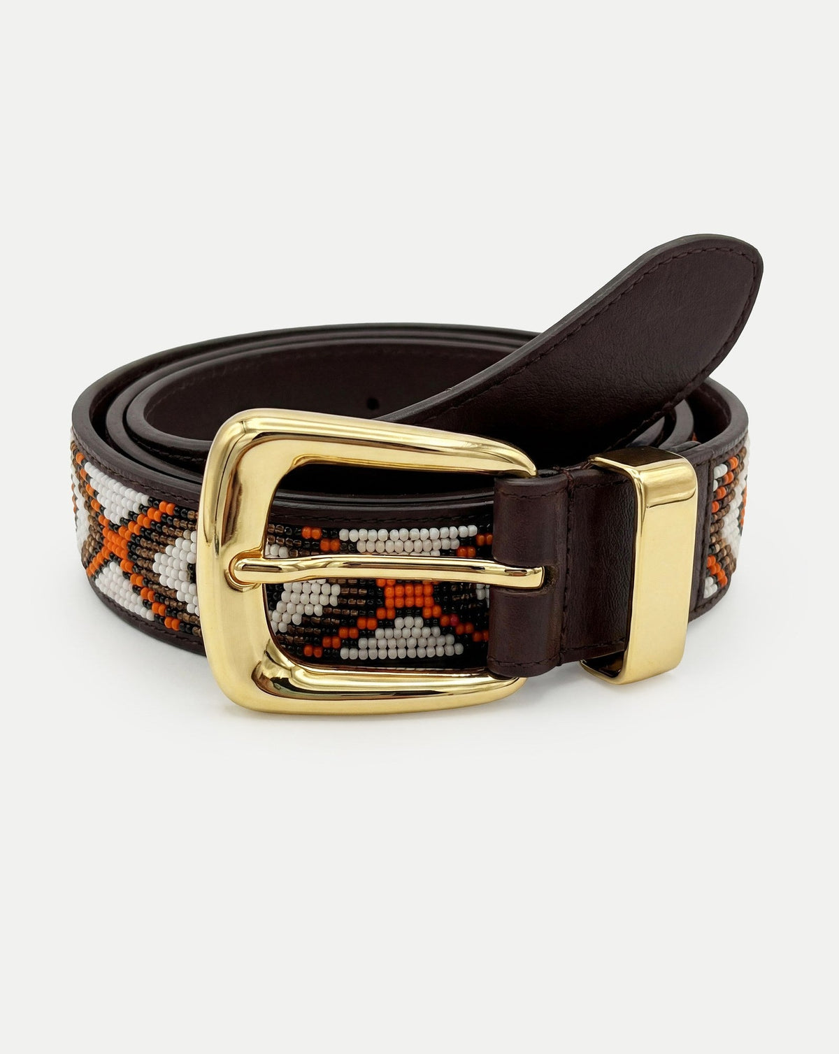 Veronica Beard | Arch Beaded Belt in Orange Multi Orange Multi
