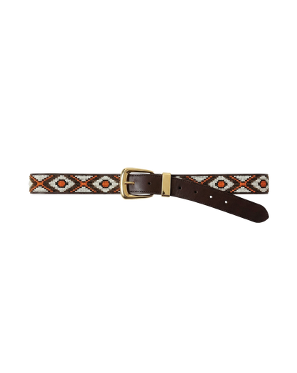 Veronica Beard | Arch Beaded Belt in Orange Multi Orange Multi