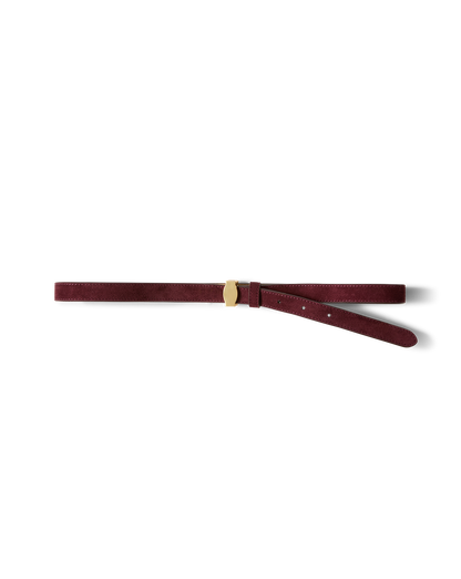 Veronica Beard | Dash Thin Suede Belt in Raisin Raisin