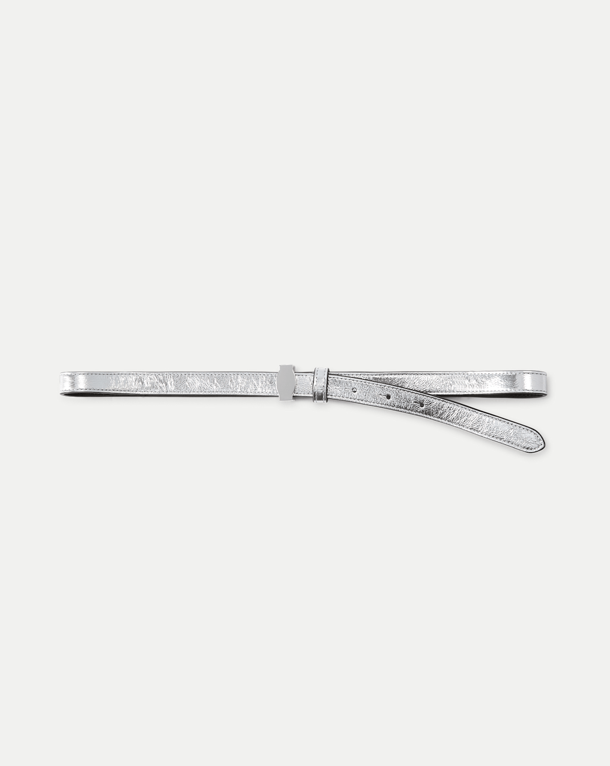 Veronica Beard | Dash Skinny Leather Belt in Silver Silver