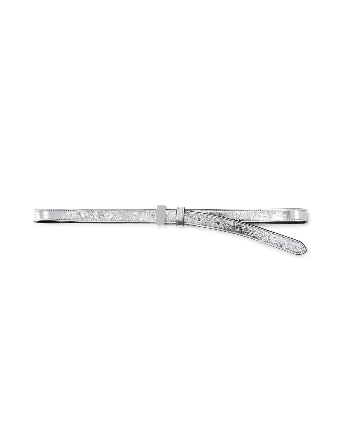 Veronica Beard | Dash Skinny Leather Belt in Silver Silver