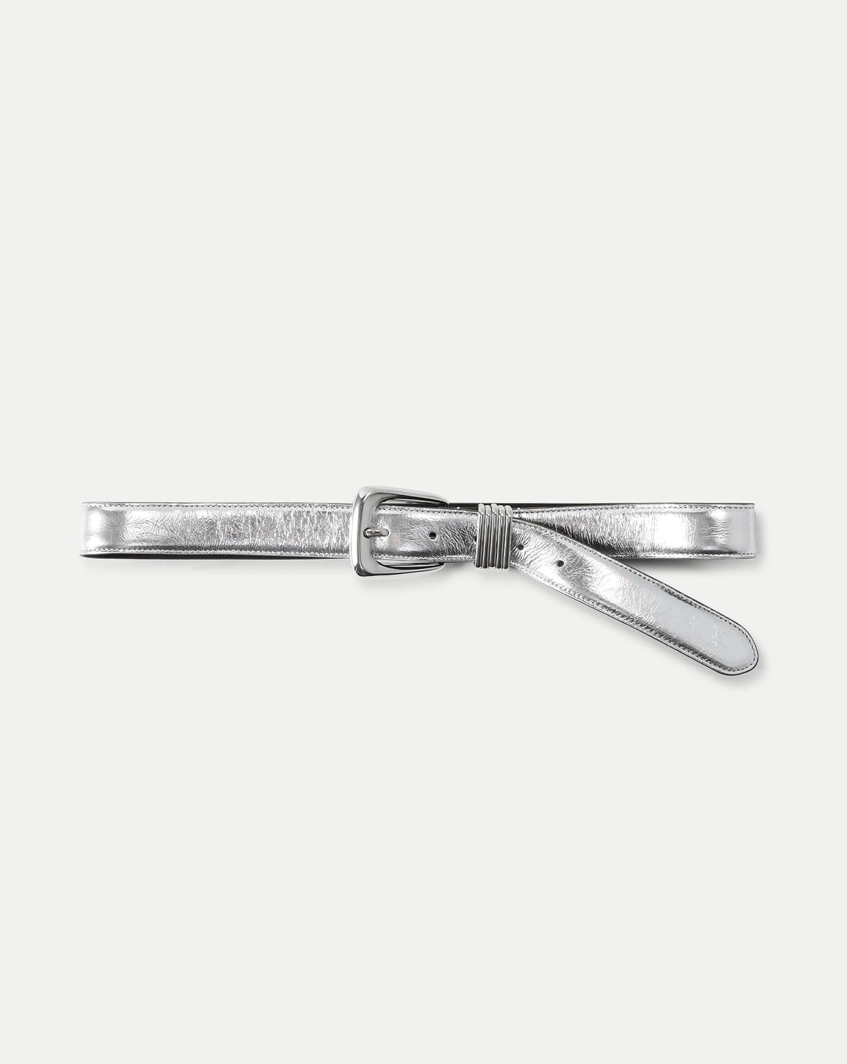Veronica Beard | Arch Leather Belt in Silver Silver