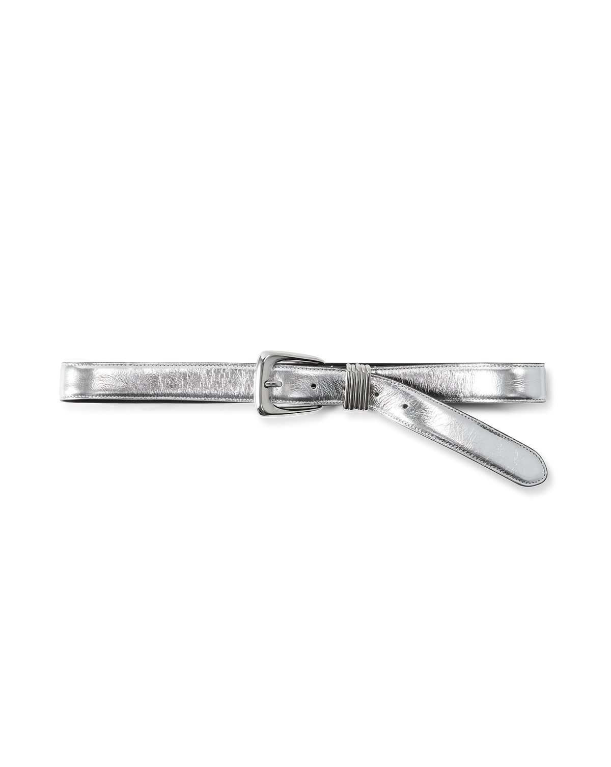 Veronica Beard | Arch Leather Belt in Silver Silver