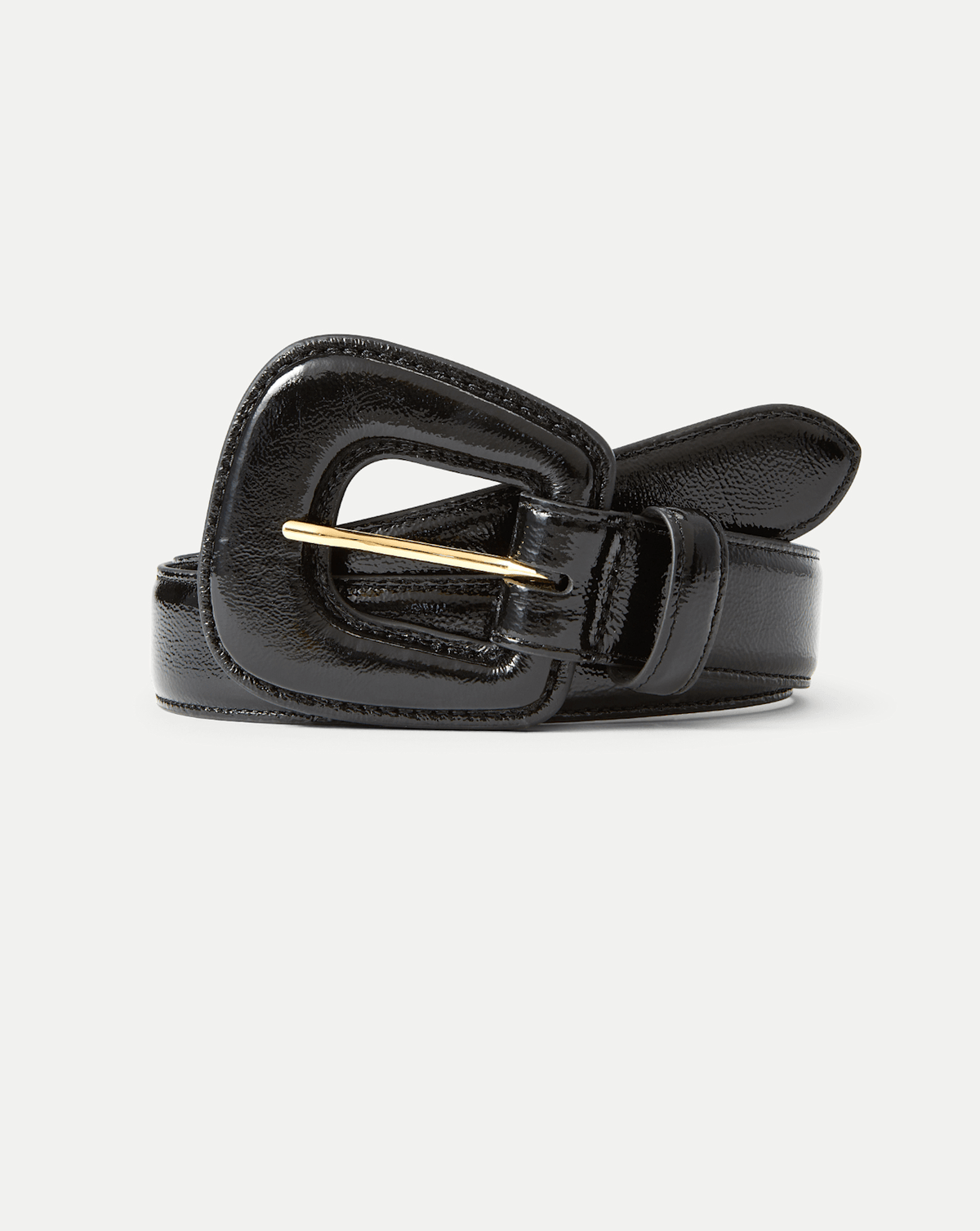 Veronica Beard | Elsy Leather-Buckle Belt in Black Black