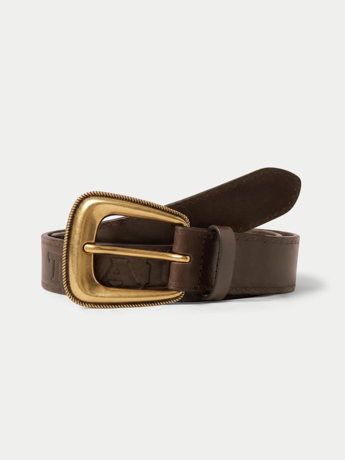 Veronica Beard | The Trailblazer Arch Belt in Brown Leather Whiskey Whiskey