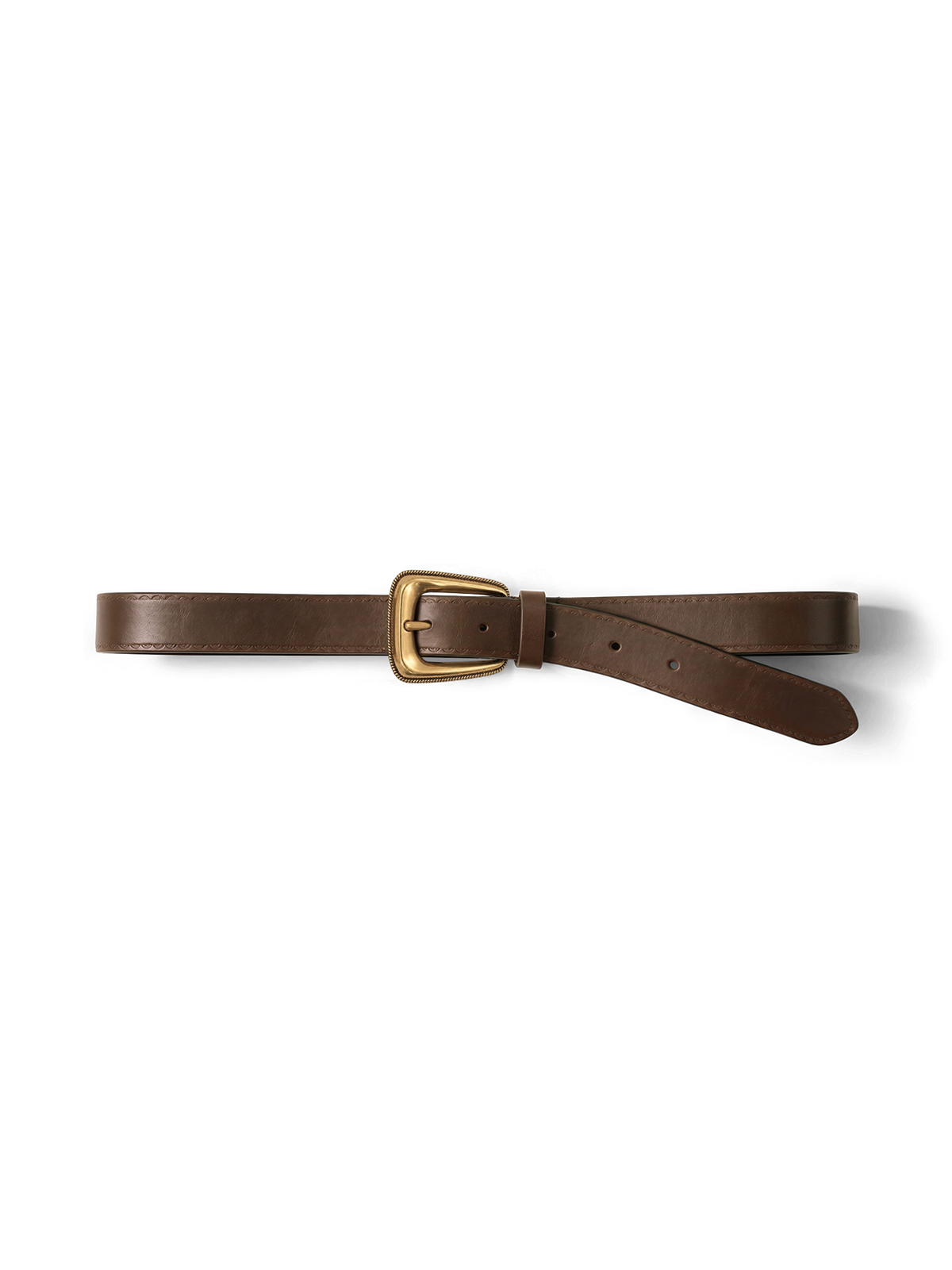Veronica Beard | The Trailblazer Arch Belt in Brown Leather Whiskey Whiskey