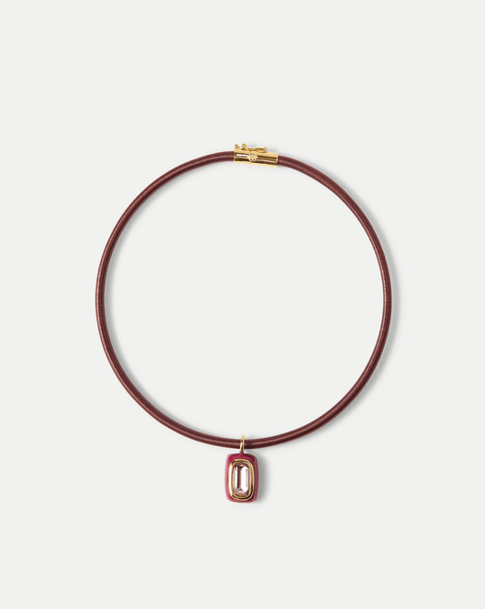Veronica Beard | Burgundy Cord Pendant Necklace in Burgundy Burgundy